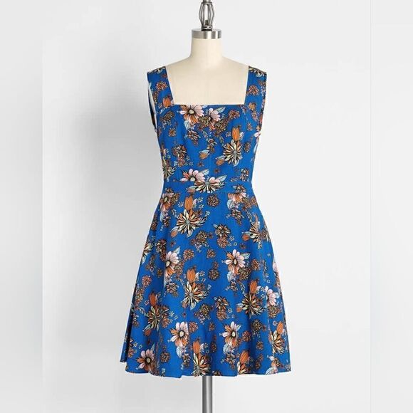 Modcloth Bursting With Optimism Fit and Flare Dress - Picture 1 of 9